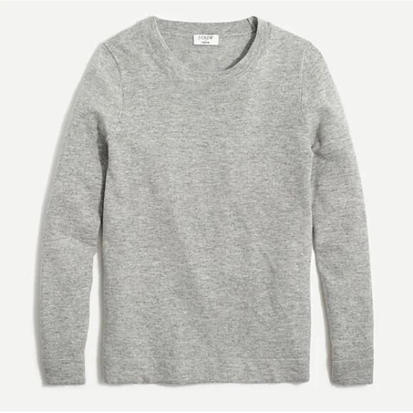 J. Crew Women’s Heather Wool Knit Crewneck Sweater Pullover Gray Size Large - Picture 1 of 11
